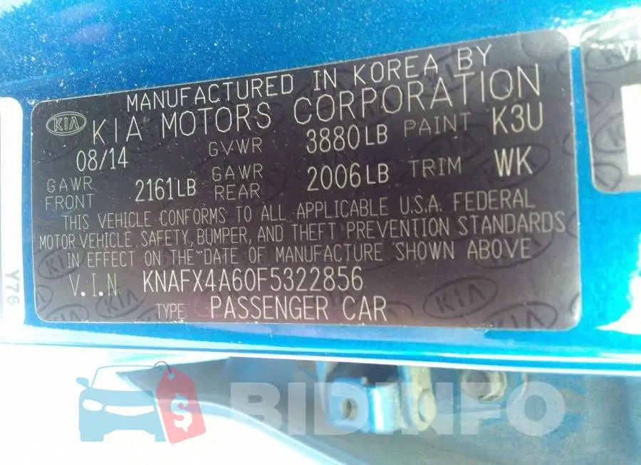 KNAFX4A60F5322856 Photo# 9