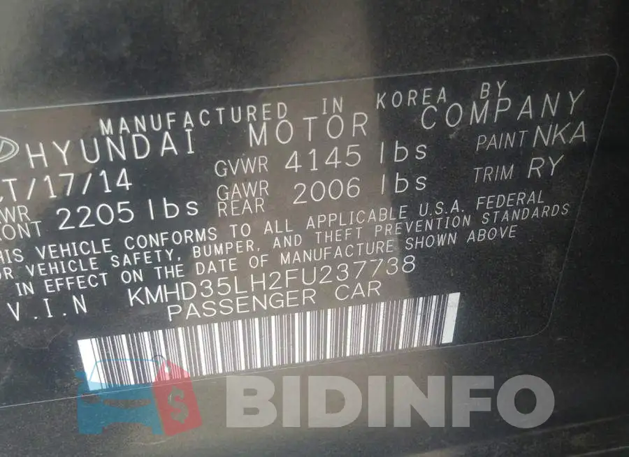KMHD35LH2FU237738 Photo# 9