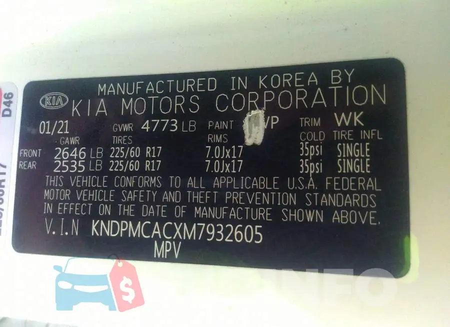 KNDPMCACXM7932605 Photo# 9