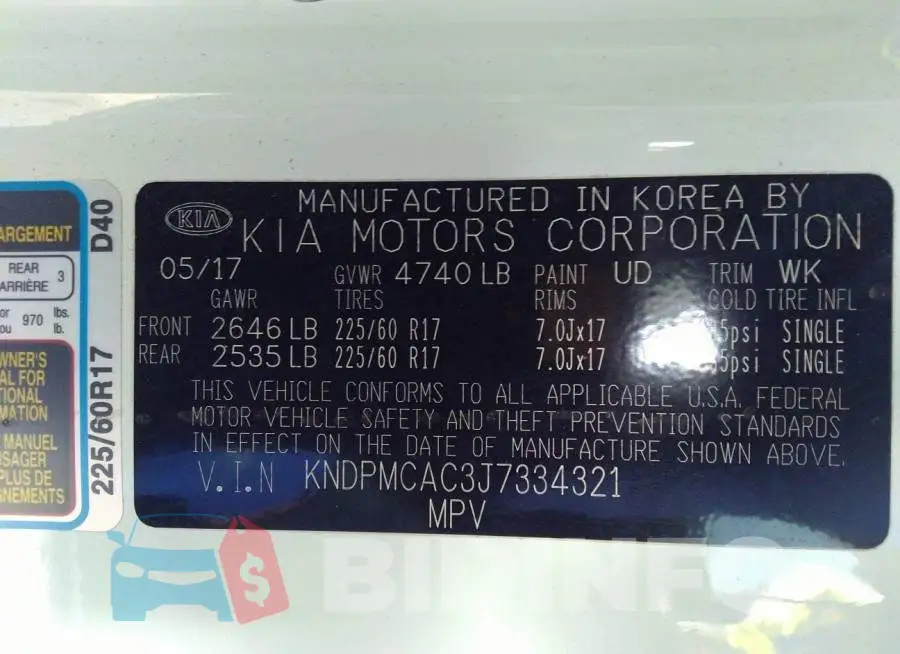 KNDPMCAC3J7334321 Photo# 9