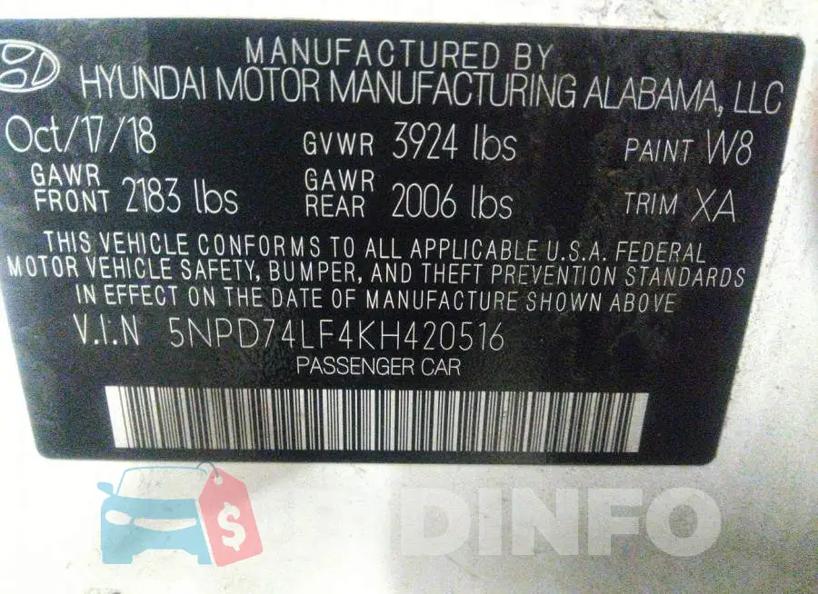 5NPD74LF4KH420516 Photo# 9