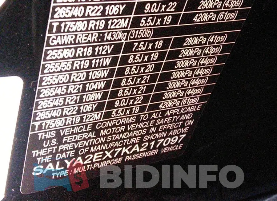 SALYA2EX7KA217097 Photo# 9