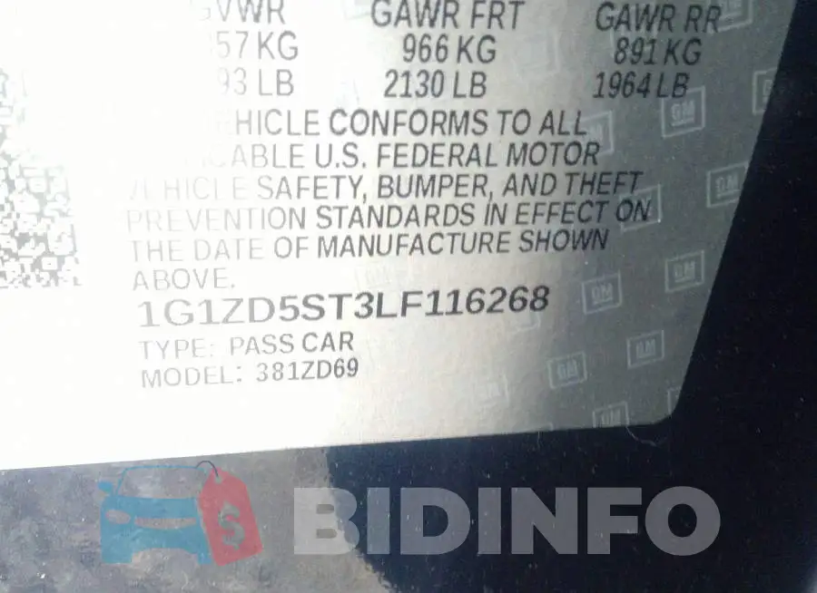 1G1ZD5ST3LF116268 Photo# 9