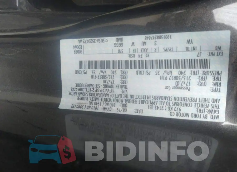 1FADP3F21FL386433 Photo# 9