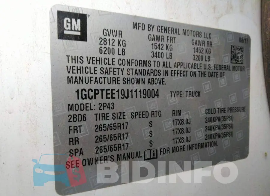 1GCPTEE19J1119004 Photo# 9