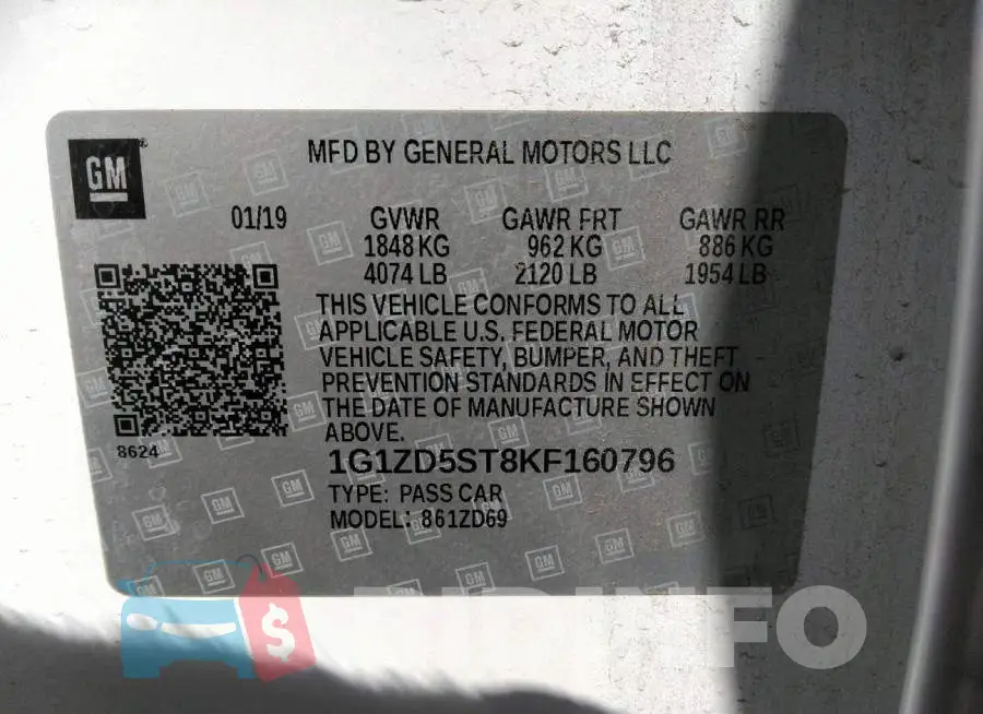 1G1ZD5ST8KF160796 Photo# 9