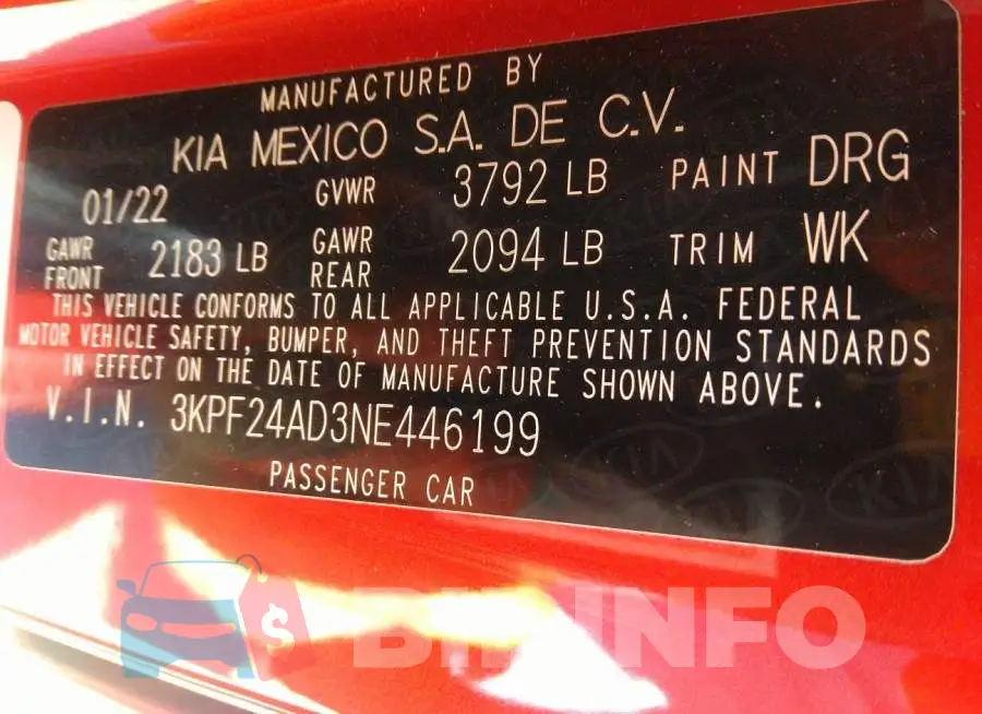 3KPF24AD3NE446199 Photo# 9
