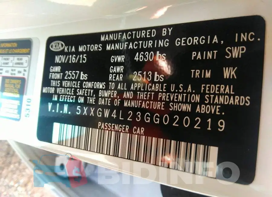 5XXGW4L23GG020219 Photo# 9