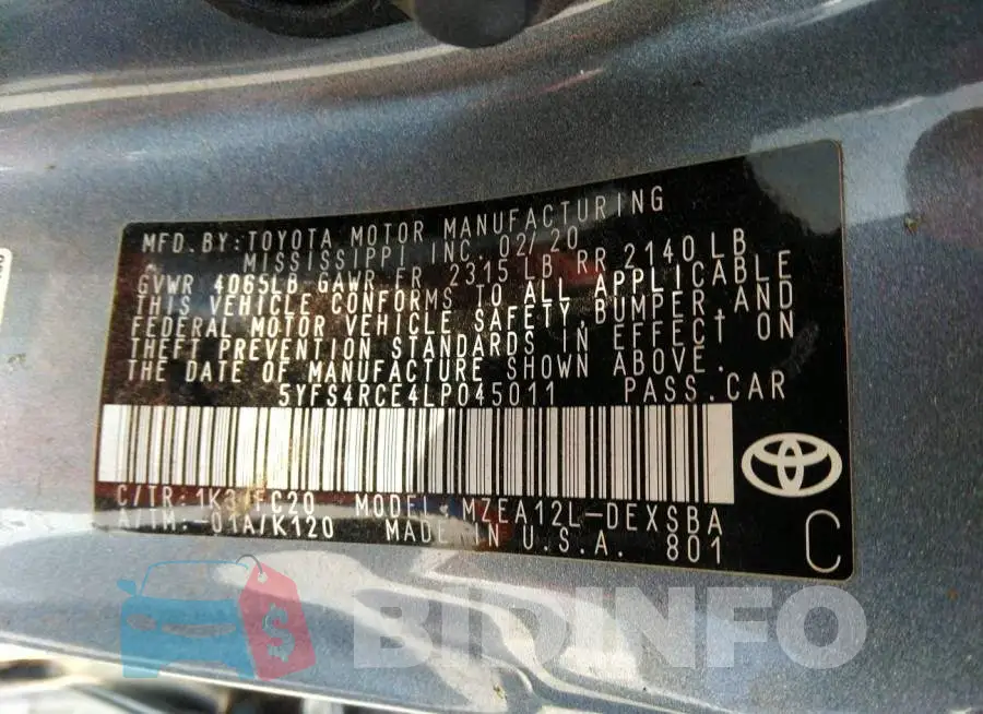 5YFS4RCE4LP045011 Photo# 9