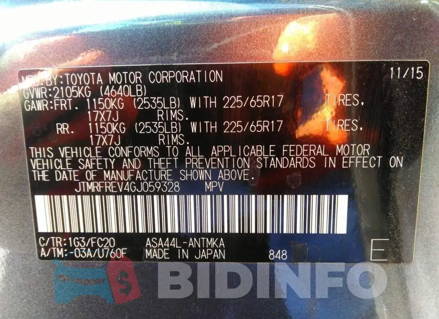 JTMRFREV4GJ059328 Photo# 9