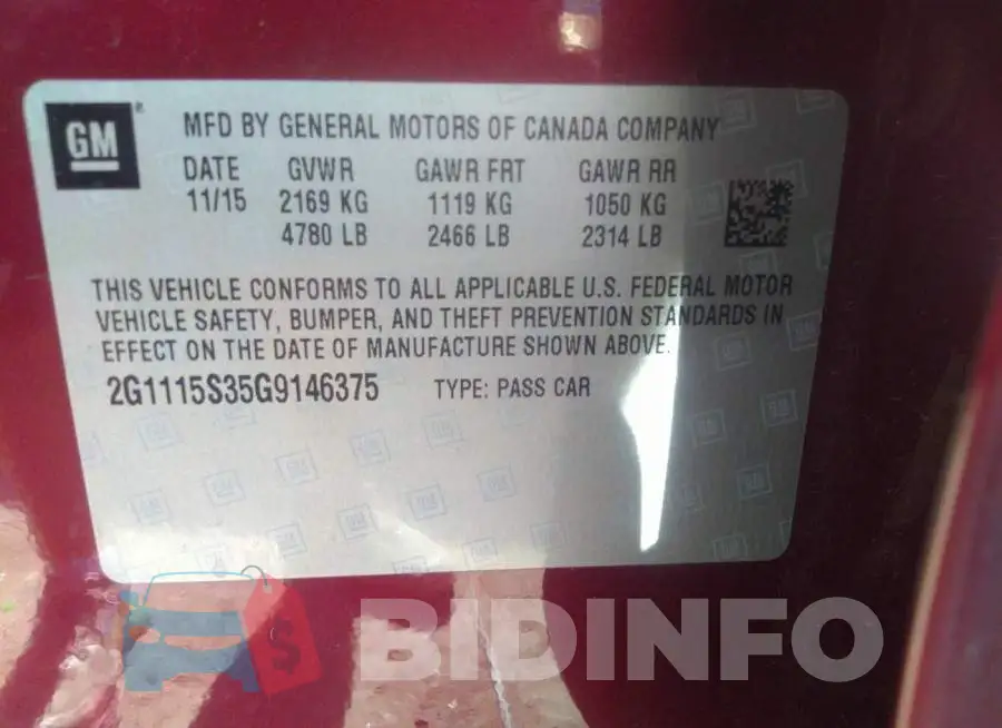 2G1115S35G9146375 Photo# 9