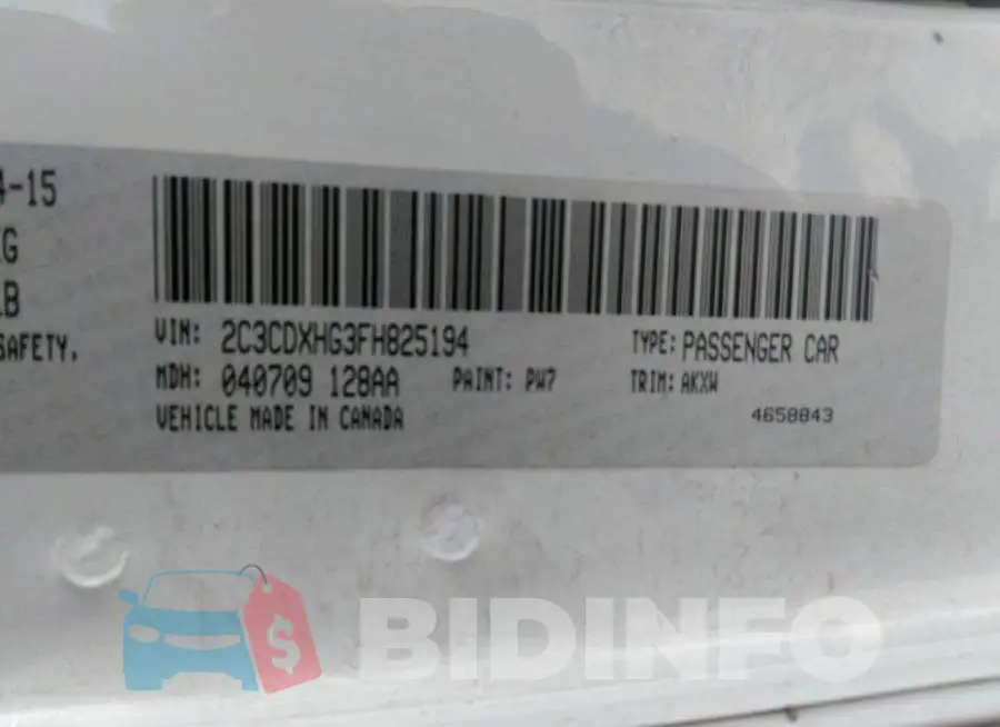 2C3CDXHG3FH825194 Photo# 9