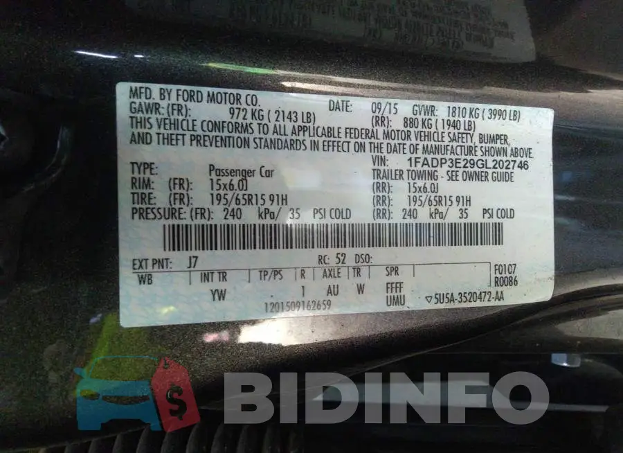 1FADP3E29GL202746 Photo# 9