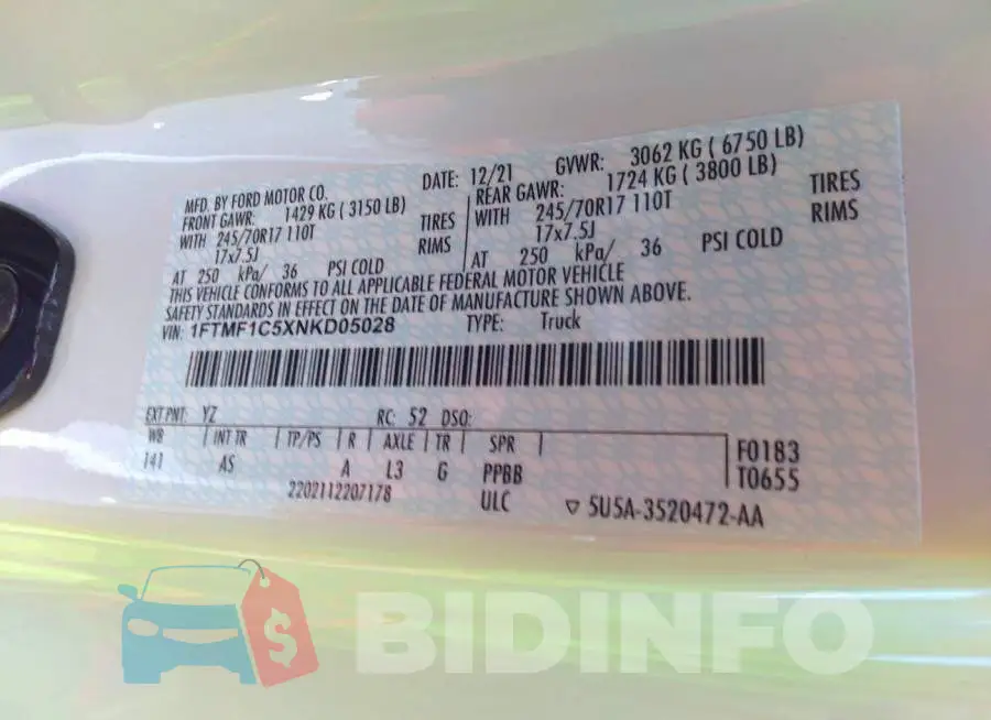 1FTMF1C5XNKD05028 Photo# 9