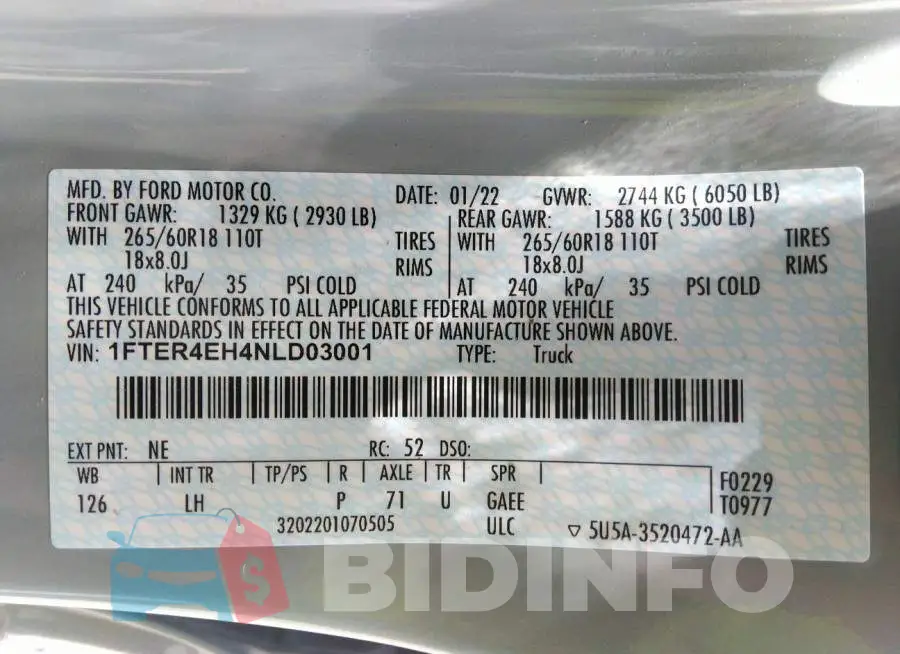 1FTER4EH4NLD03001 Photo# 9