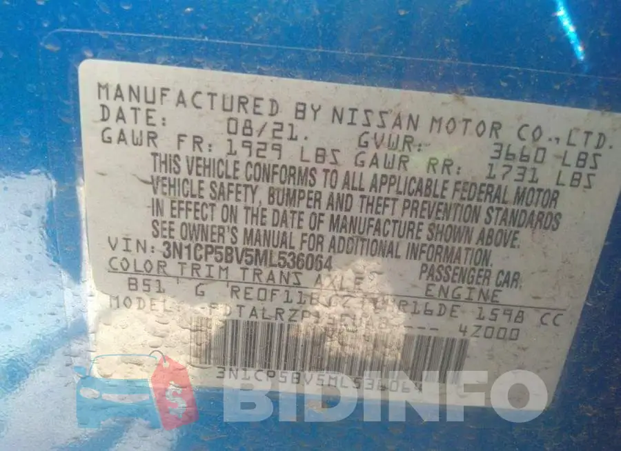 3N1CP5BV5ML536064 Photo# 9