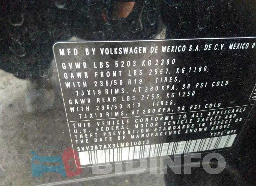 3VV3B7AX3LM010813 Photo# 9