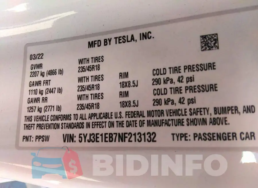 5YJ3E1EB7NF213132 Photo# 9