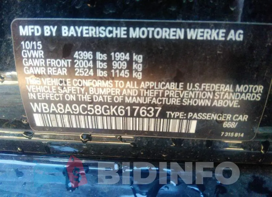 WBA8A9C58GK617637 Photo# 9