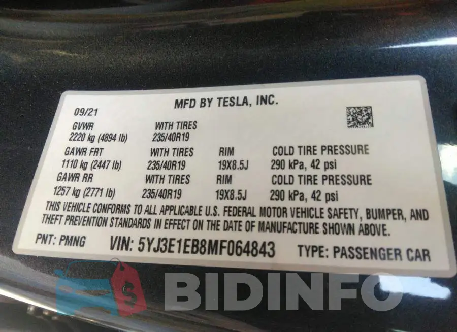 5YJ3E1EB8MF064843 Photo# 9