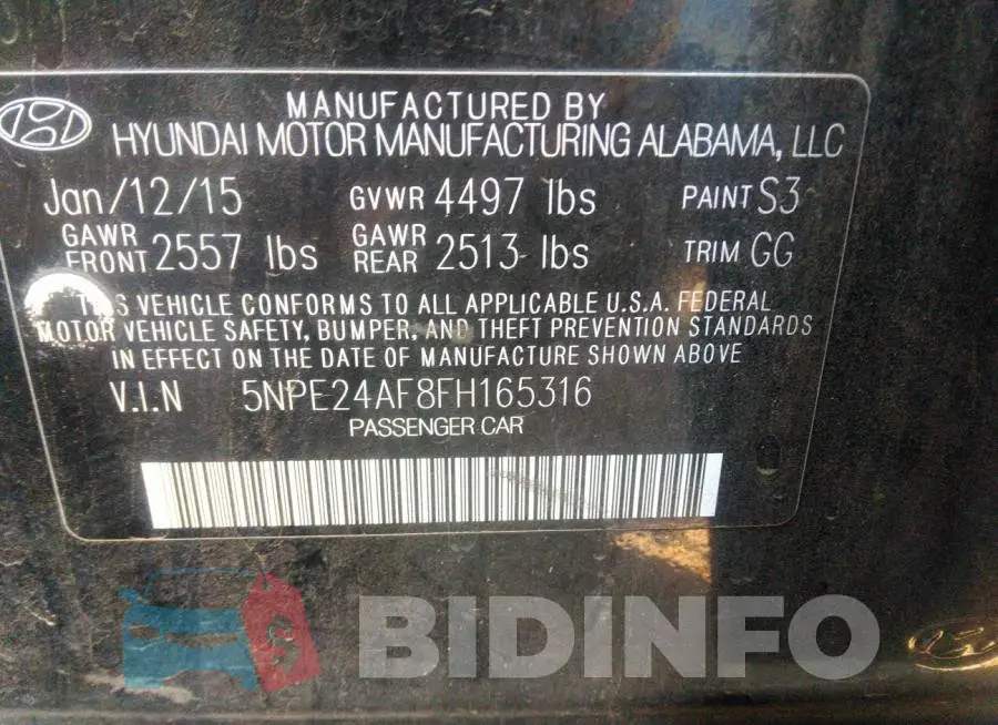 5NPE24AF8FH165316 Photo# 9