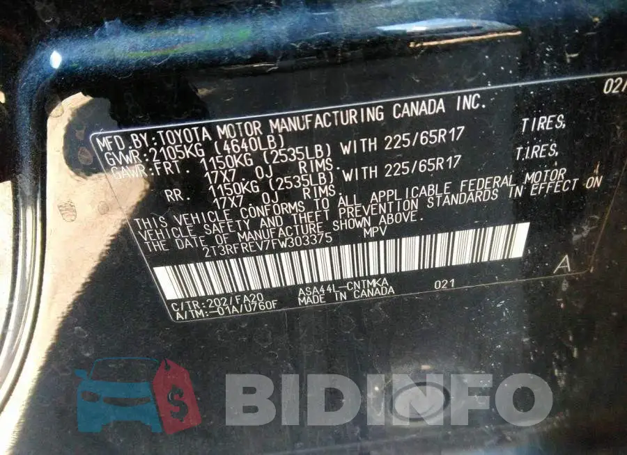 2T3RFREV7FW303375 Photo# 9