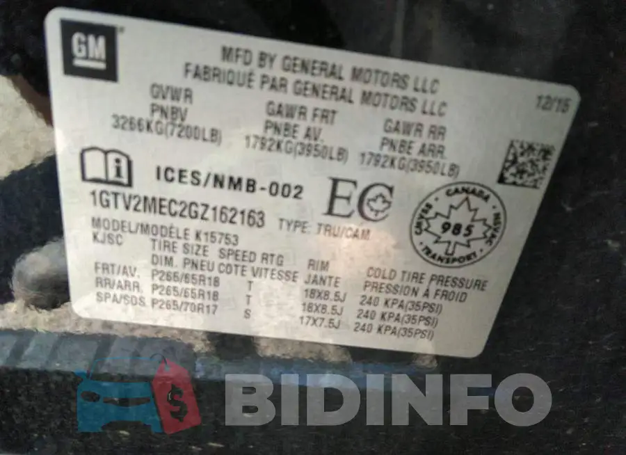 1GTV2MEC2GZ162163 Photo# 9