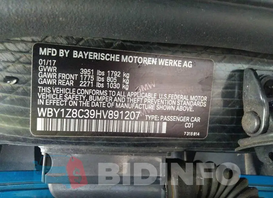WBY1Z8C39HV891207 Photo# 9
