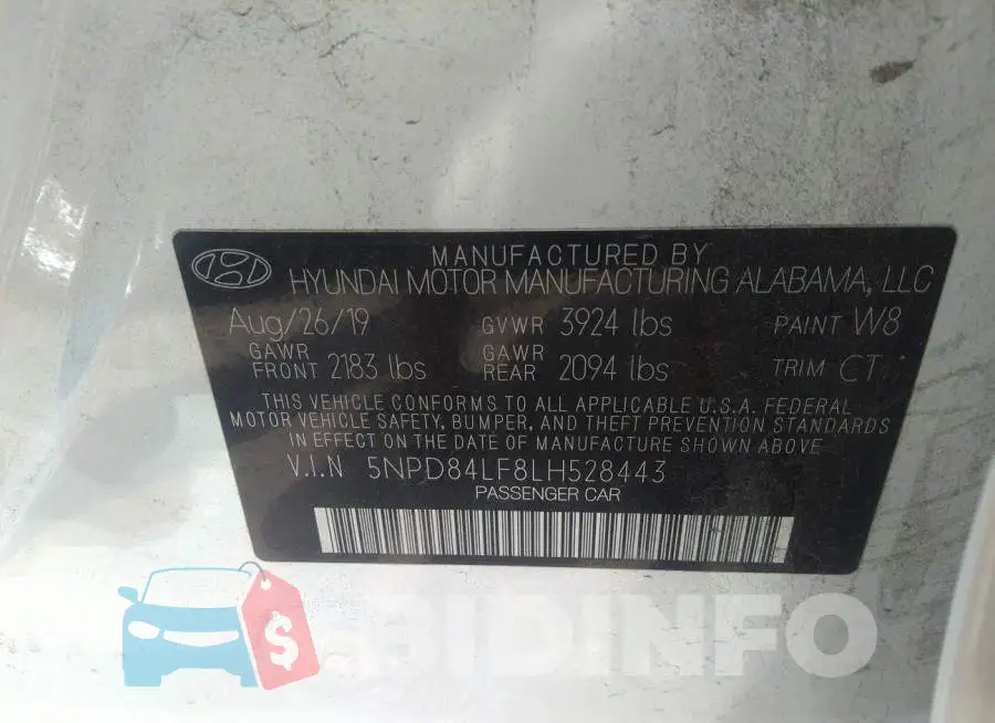 5NPD84LF8LH528443 Photo# 9