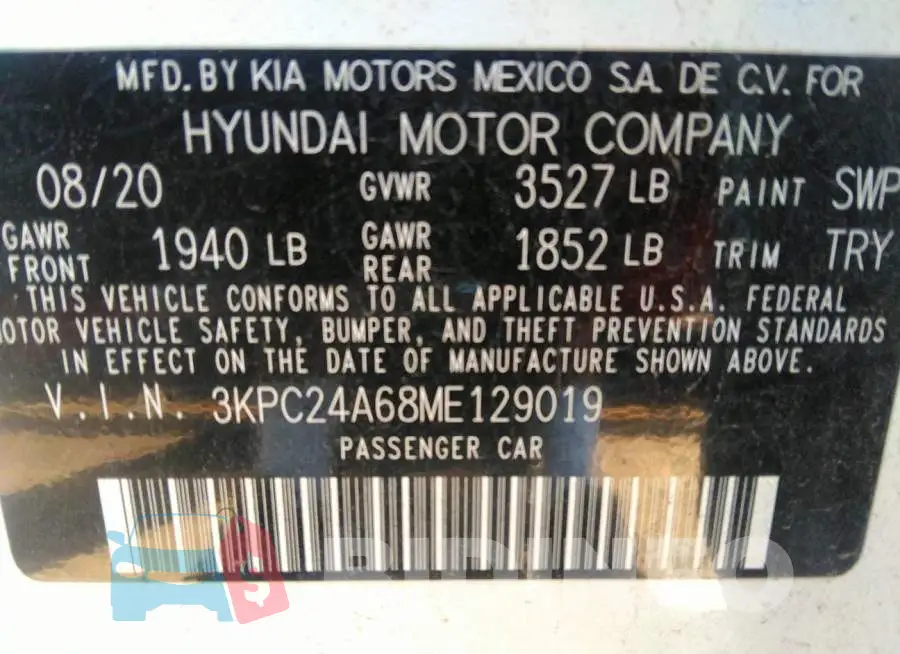 3KPC24A68ME129019 Photo# 9