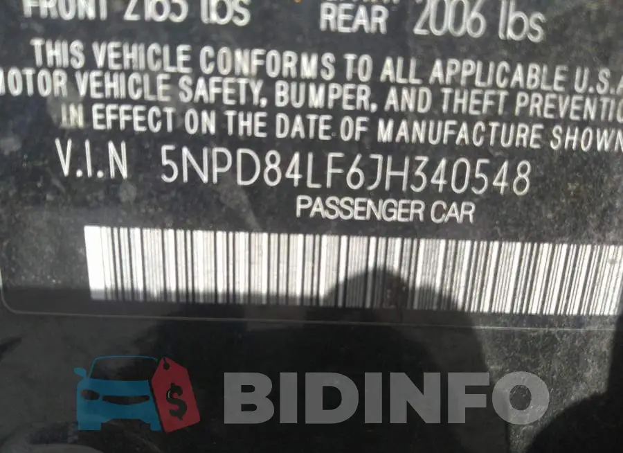 5NPD84LF6JH340548 Photo# 9