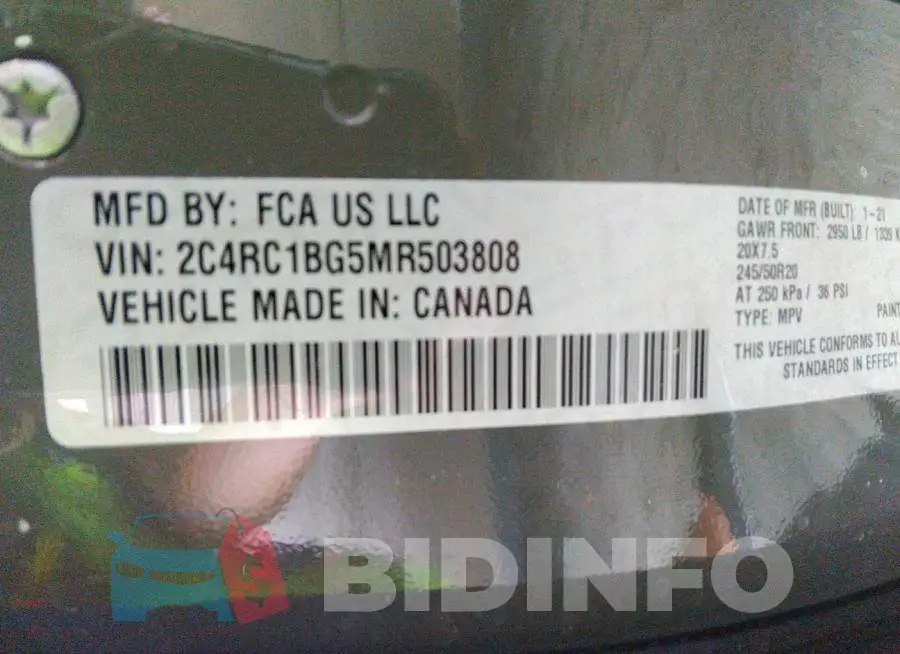 2C4RC1BG5MR503808 Photo# 9