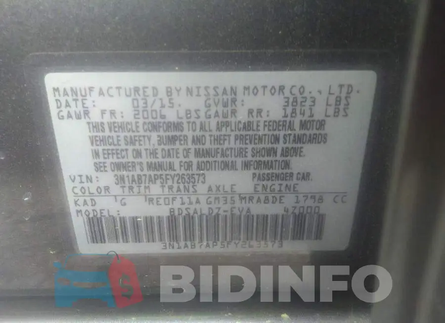 3N1AB7AP5FY263573 Photo# 9