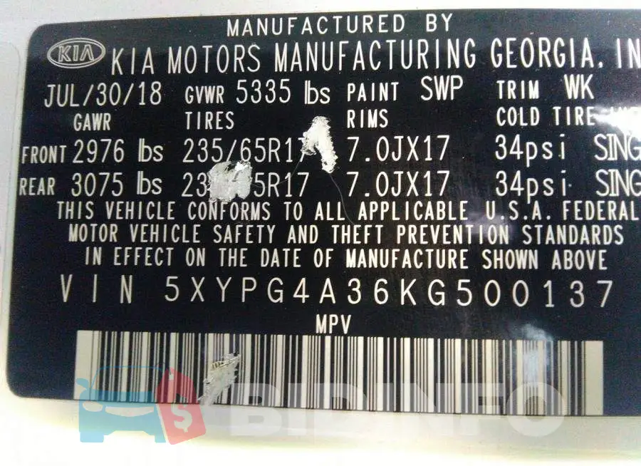 5XYPG4A36KG500137 Photo# 9