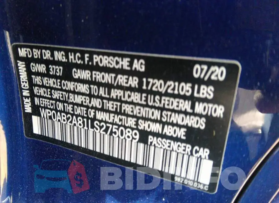 WP0AB2A81LS275089 Photo# 9