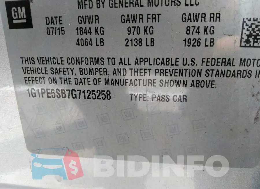 1G1PE5SB7G7125258 Photo# 9