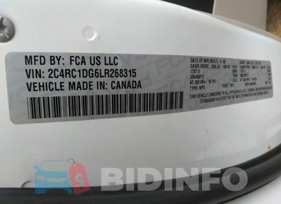 2C4RC1DG6LR268315 Photo# 9