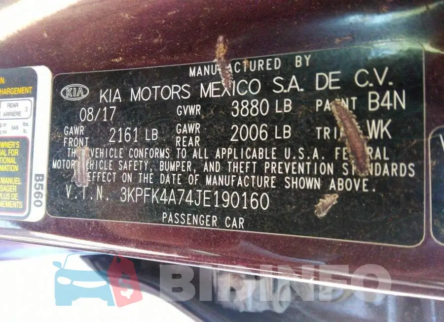 3KPFK4A74JE190160 Photo# 9