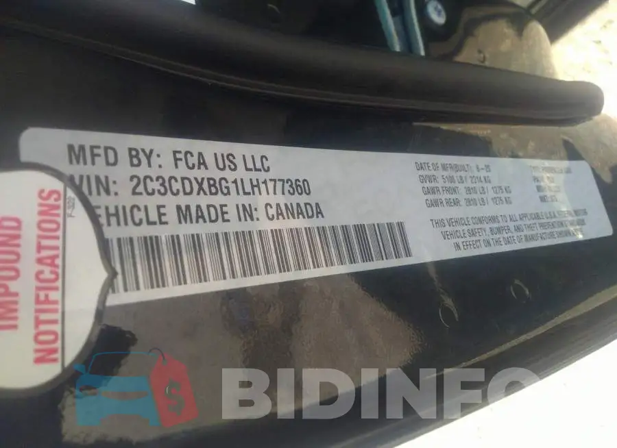 2C3CDXBG1LH177360 Photo# 9