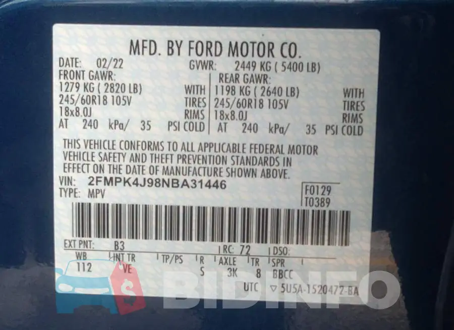 2FMPK4J98NBA31446 Photo# 9