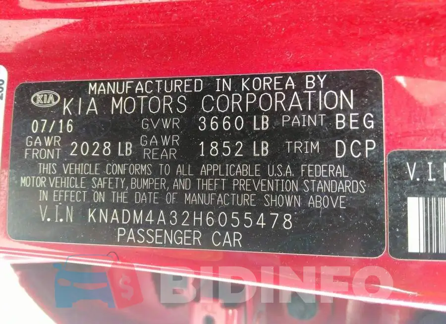 KNADM4A32H6055478 Photo# 9