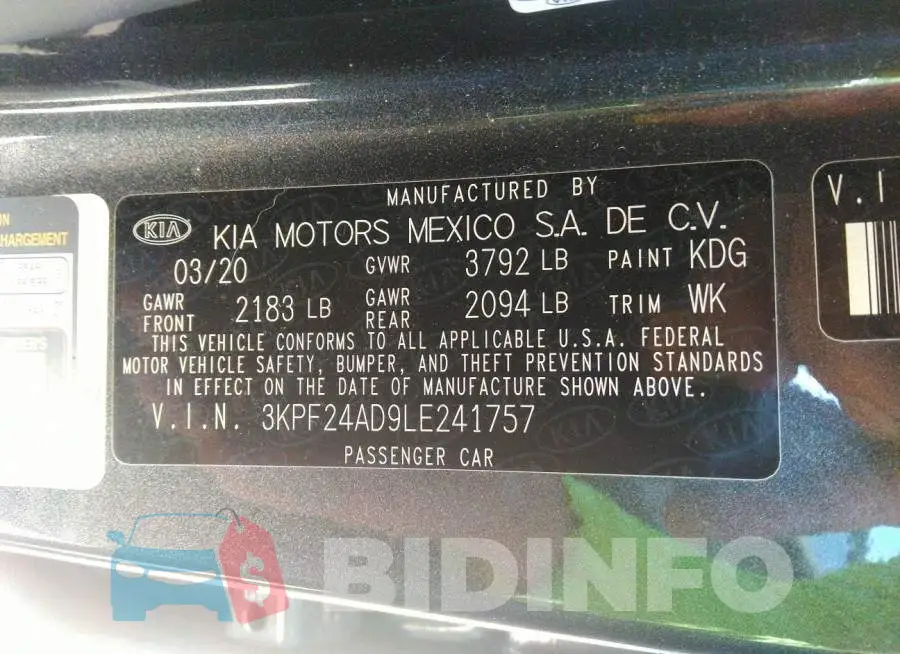 3KPF24AD9LE241757 Photo# 9