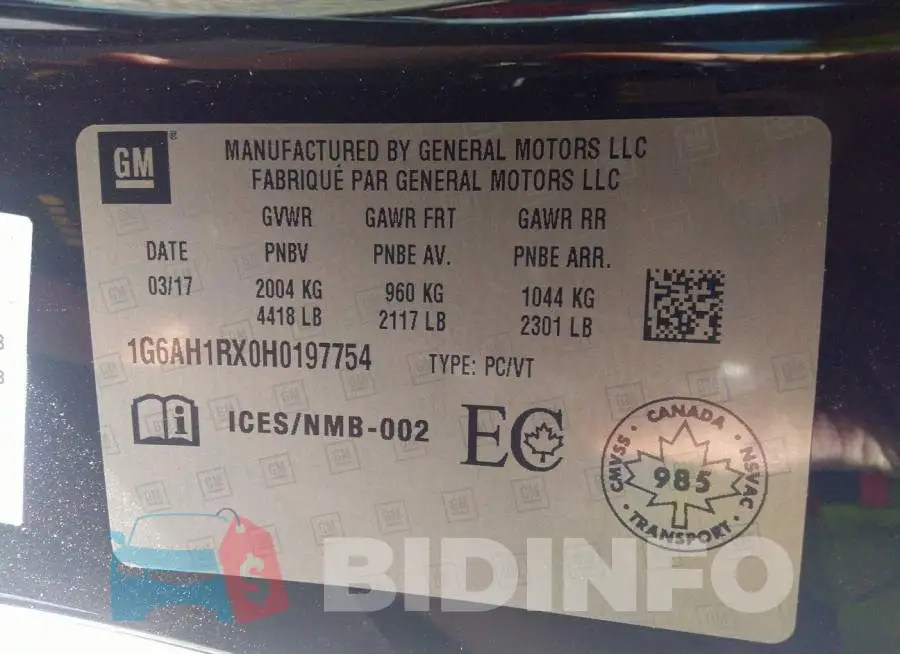 1G6AH1RX0H0197754 Photo# 9