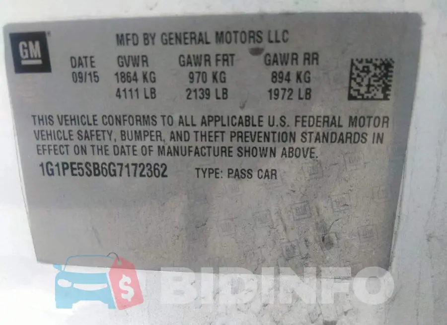 1G1PE5SB6G7172362 Photo# 9