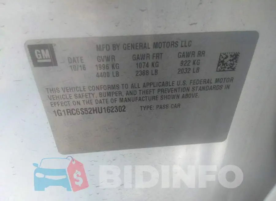 1G1RC6S52HU162302 Photo# 9