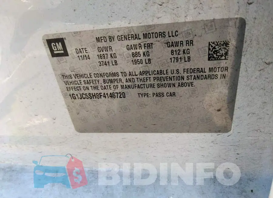 1G1JC5SH8F4146720 Photo# 9