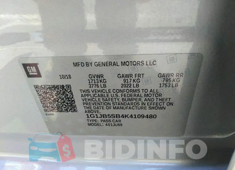 1G1JB5SB4K4109480 Photo# 9
