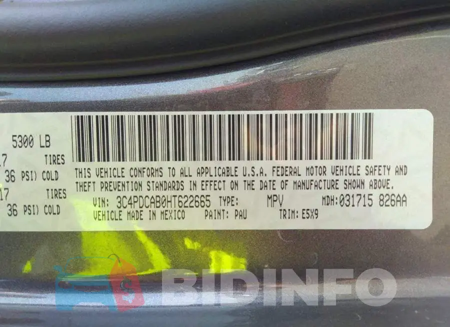 3C4PDCAB0HT622665 Photo# 9