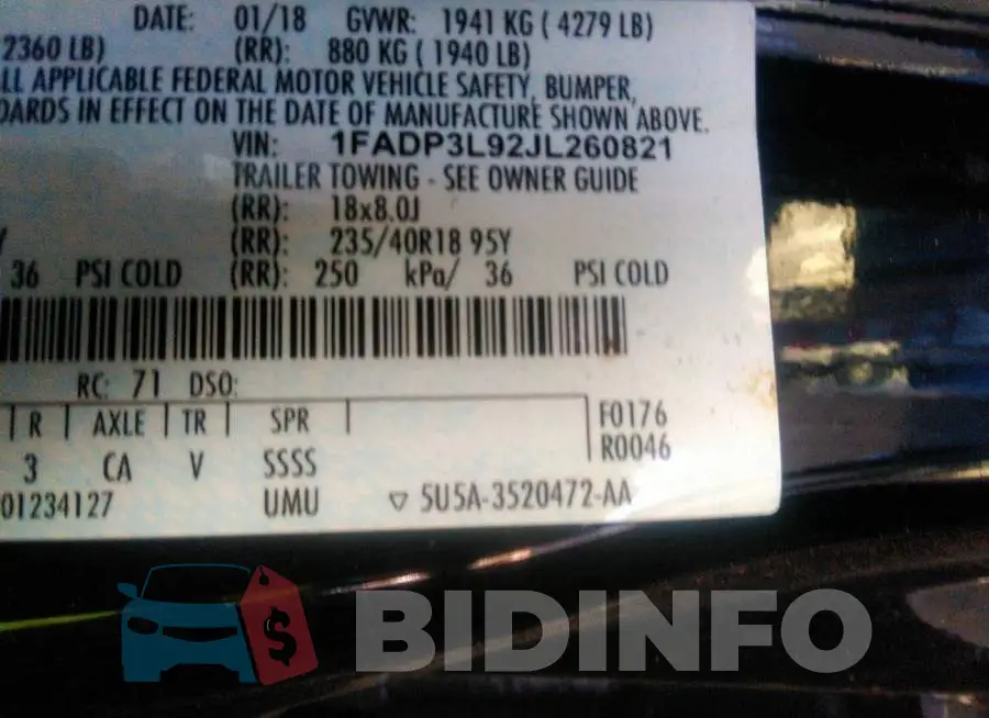 1FADP3L92JL260821 Photo# 9