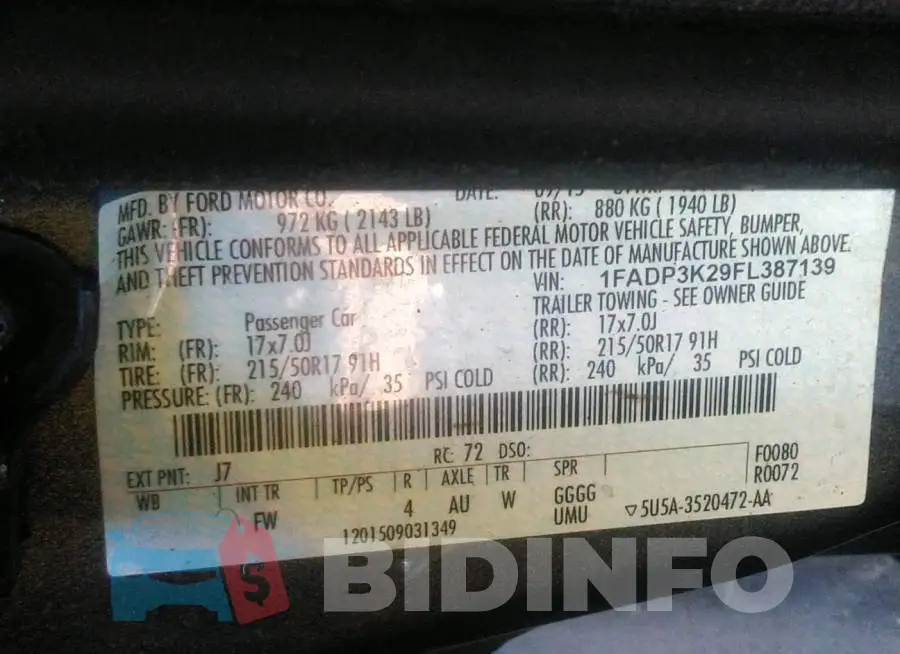 1FADP3K29FL387139 Photo# 9